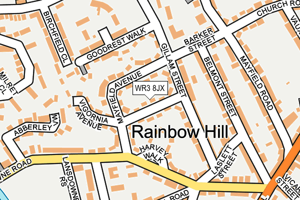 WR3 8JX map - OS OpenMap – Local (Ordnance Survey) WR3 8JX map - OS OpenMap – Local (Ordnance Survey)