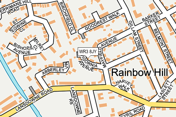 WR3 8JY map - OS OpenMap – Local (Ordnance Survey) WR3 8JY map - OS OpenMap – Local (Ordnance Survey)
