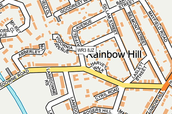 WR3 8JZ map - OS OpenMap – Local (Ordnance Survey) WR3 8JZ map - OS OpenMap – Local (Ordnance Survey)
