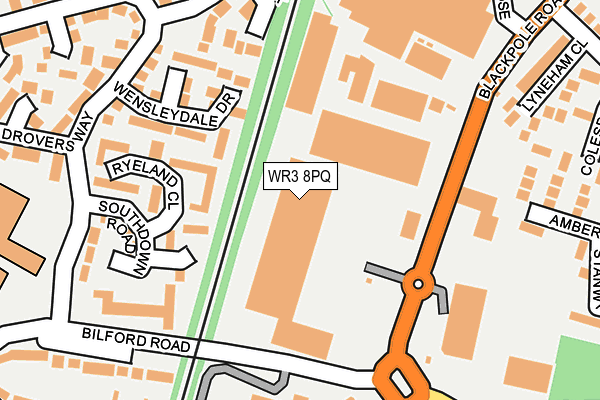 WR3 8PQ map - OS OpenMap – Local (Ordnance Survey) WR3 8PQ map - OS OpenMap – Local (Ordnance Survey)