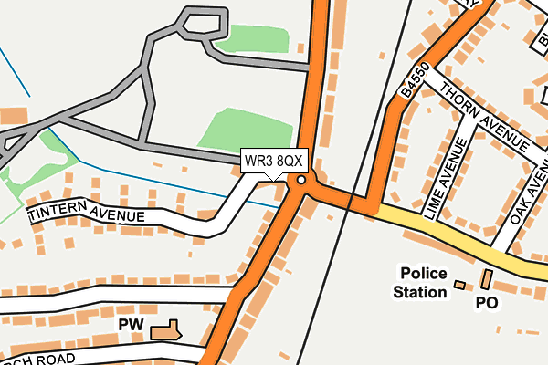 WR3 8QX map - OS OpenMap – Local (Ordnance Survey) WR3 8QX map - OS OpenMap – Local (Ordnance Survey)