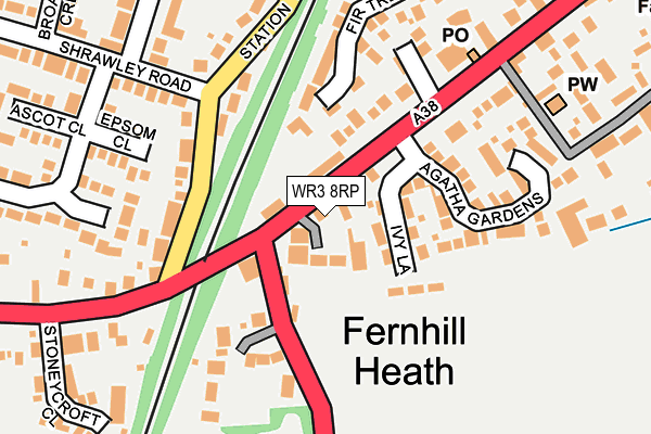 WR3 8RP map - OS OpenMap – Local (Ordnance Survey) WR3 8RP map - OS OpenMap – Local (Ordnance Survey)