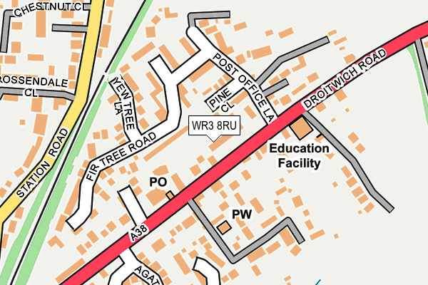 WR3 8RU map - OS OpenMap – Local (Ordnance Survey) WR3 8RU map - OS OpenMap – Local (Ordnance Survey)