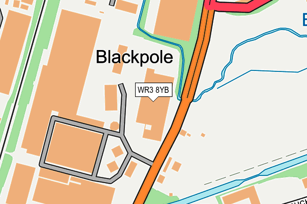 WR3 8YB map - OS OpenMap – Local (Ordnance Survey) WR3 8YB map - OS OpenMap – Local (Ordnance Survey)