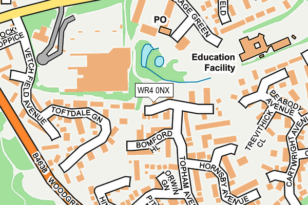 WR4 0NX map - OS OpenMap – Local (Ordnance Survey) WR4 0NX map - OS OpenMap – Local (Ordnance Survey)