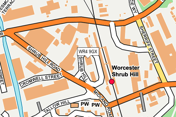 WR4 9GX map - OS OpenMap – Local (Ordnance Survey) WR4 9GX map - OS OpenMap – Local (Ordnance Survey)