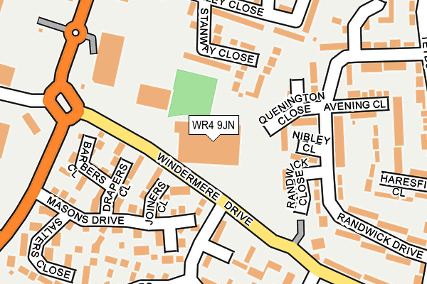 WR4 9JN map - OS OpenMap – Local (Ordnance Survey) WR4 9JN map - OS OpenMap – Local (Ordnance Survey)