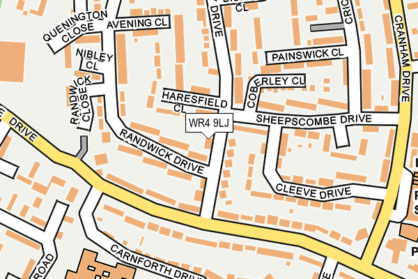 WR4 9LJ map - OS OpenMap – Local (Ordnance Survey) WR4 9LJ map - OS OpenMap – Local (Ordnance Survey)
