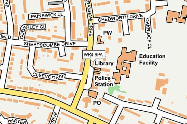 WR4 9PA map - OS OpenMap – Local (Ordnance Survey) WR4 9PA map - OS OpenMap – Local (Ordnance Survey)