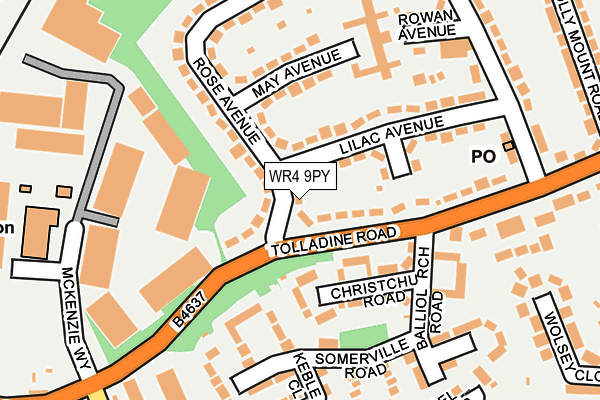 WR4 9PY map - OS OpenMap – Local (Ordnance Survey) WR4 9PY map - OS OpenMap – Local (Ordnance Survey)