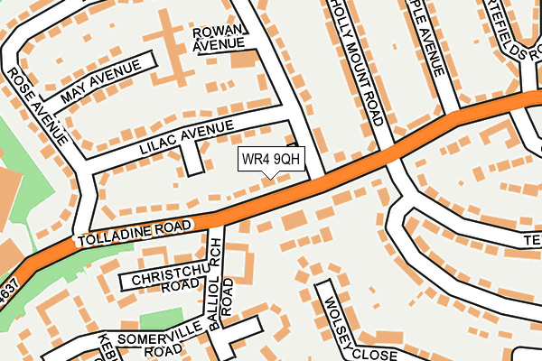 WR4 9QH map - OS OpenMap – Local (Ordnance Survey) WR4 9QH map - OS OpenMap – Local (Ordnance Survey)