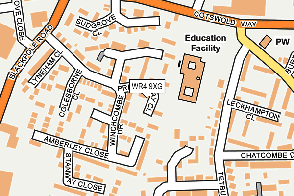 WR4 9XG map - OS OpenMap – Local (Ordnance Survey)