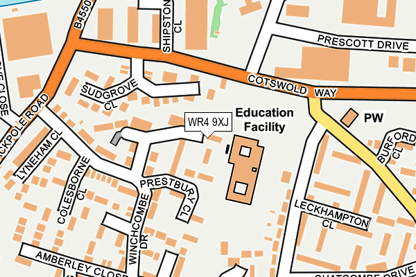 WR4 9XJ map - OS OpenMap – Local (Ordnance Survey) WR4 9XJ map - OS OpenMap – Local (Ordnance Survey)