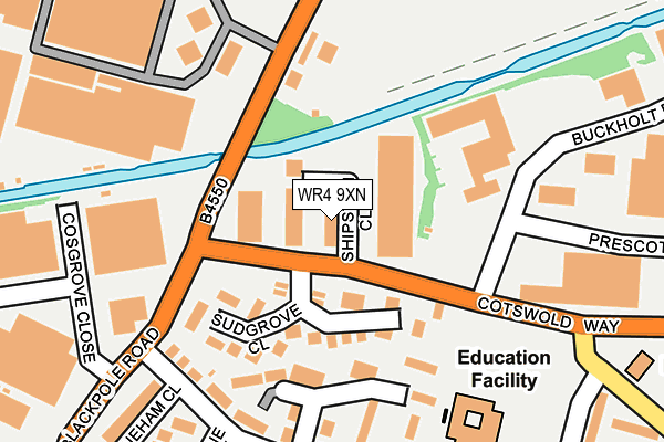 WR4 9XN map - OS OpenMap – Local (Ordnance Survey) WR4 9XN map - OS OpenMap – Local (Ordnance Survey)