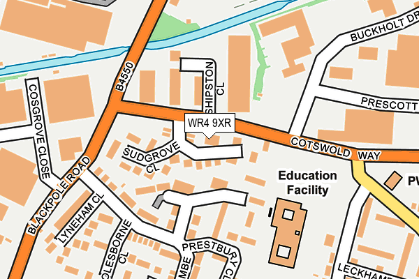 WR4 9XR map - OS OpenMap – Local (Ordnance Survey) WR4 9XR map - OS OpenMap – Local (Ordnance Survey)