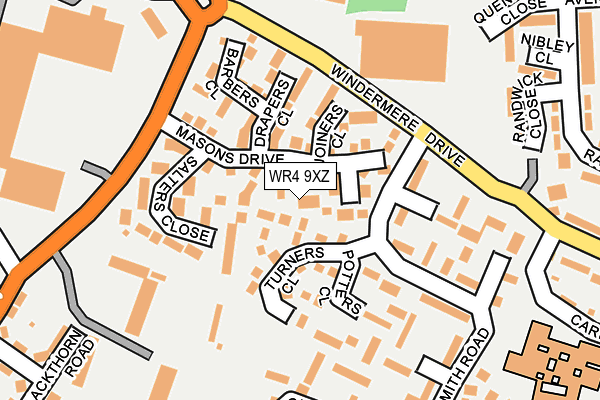 WR4 9XZ map - OS OpenMap – Local (Ordnance Survey) WR4 9XZ map - OS OpenMap – Local (Ordnance Survey)