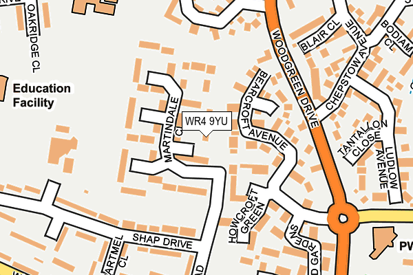 WR4 9YU map - OS OpenMap – Local (Ordnance Survey) WR4 9YU map - OS OpenMap – Local (Ordnance Survey)
