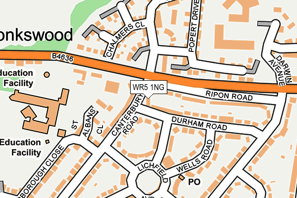 WR5 1NG map - OS OpenMap – Local (Ordnance Survey) WR5 1NG map - OS OpenMap – Local (Ordnance Survey)