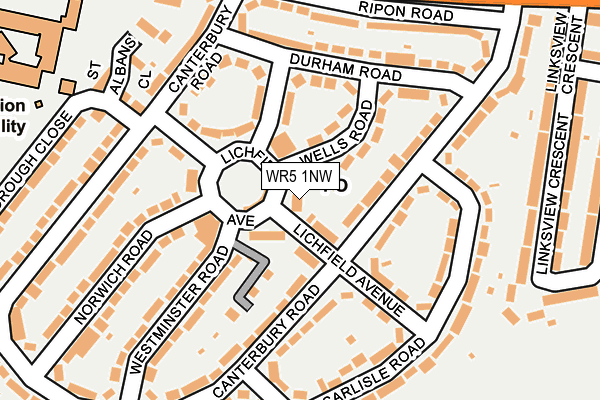 WR5 1NW map - OS OpenMap – Local (Ordnance Survey) WR5 1NW map - OS OpenMap – Local (Ordnance Survey)