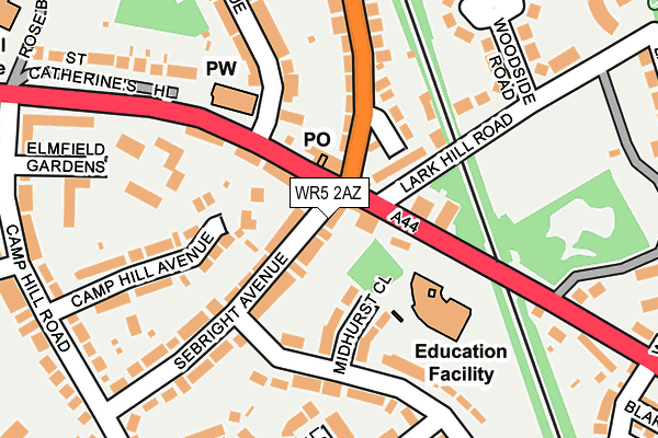 WR5 2AZ map - OS OpenMap – Local (Ordnance Survey) WR5 2AZ map - OS OpenMap – Local (Ordnance Survey)