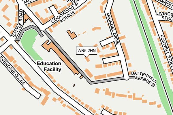 WR5 2HN map - OS OpenMap – Local (Ordnance Survey) WR5 2HN map - OS OpenMap – Local (Ordnance Survey)