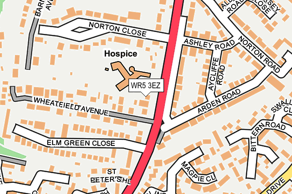 WR5 3EZ map - OS OpenMap – Local (Ordnance Survey)