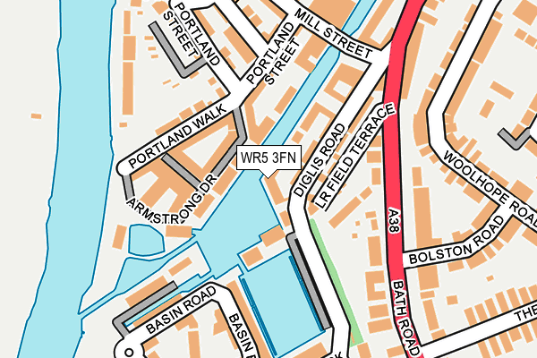WR5 3FN map - OS OpenMap – Local (Ordnance Survey) WR5 3FN map - OS OpenMap – Local (Ordnance Survey)
