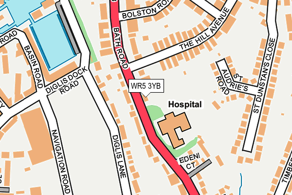 WR5 3YB map - OS OpenMap – Local (Ordnance Survey) WR5 3YB map - OS OpenMap – Local (Ordnance Survey)