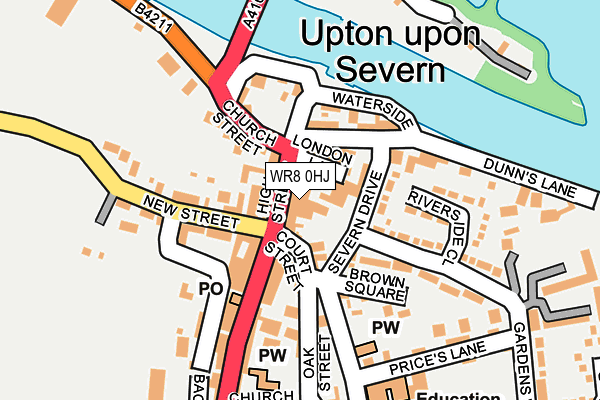 WR8 0HJ map - OS OpenMap – Local (Ordnance Survey) WR8 0HJ map - OS OpenMap – Local (Ordnance Survey)
