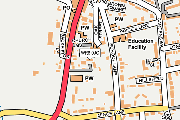 WR8 0JG map - OS OpenMap – Local (Ordnance Survey) WR8 0JG map - OS OpenMap – Local (Ordnance Survey)