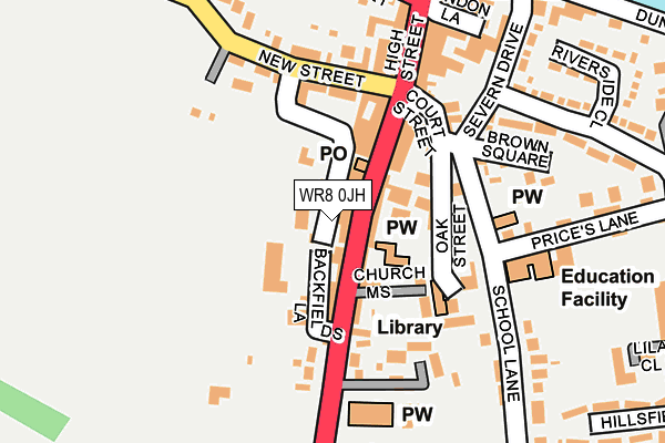 WR8 0JH map - OS OpenMap – Local (Ordnance Survey) WR8 0JH map - OS OpenMap – Local (Ordnance Survey)