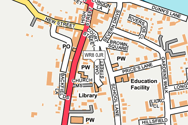 WR8 0JR map - OS OpenMap – Local (Ordnance Survey)