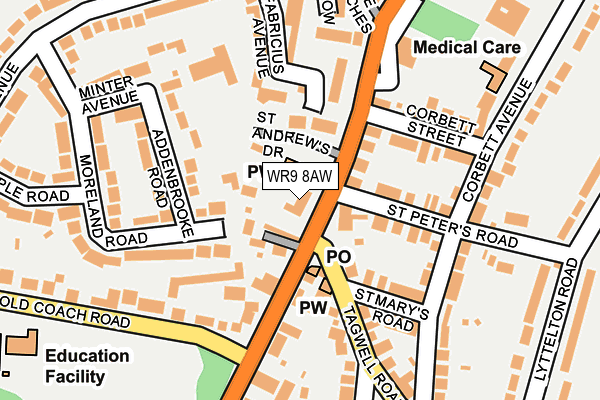 WR9 8AW map - OS OpenMap – Local (Ordnance Survey) WR9 8AW map - OS OpenMap – Local (Ordnance Survey)
