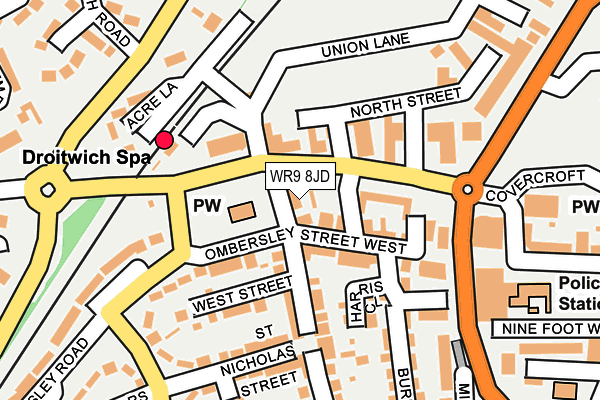 WR9 8JD map - OS OpenMap – Local (Ordnance Survey) WR9 8JD map - OS OpenMap – Local (Ordnance Survey)
