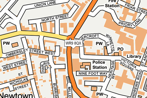 WR9 8QX map - OS OpenMap – Local (Ordnance Survey) WR9 8QX map - OS OpenMap – Local (Ordnance Survey)