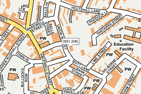 WS1 2HN map - OS OpenMap – Local (Ordnance Survey)