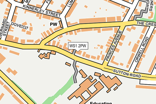 WS1 2PW map - OS OpenMap – Local (Ordnance Survey) WS1 2PW map - OS OpenMap – Local (Ordnance Survey)