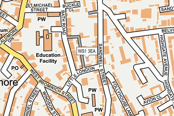 WS1 3EA map - OS OpenMap – Local (Ordnance Survey) WS1 3EA map - OS OpenMap – Local (Ordnance Survey)