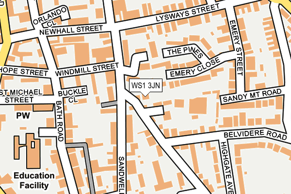 WS1 3JN map - OS OpenMap – Local (Ordnance Survey) WS1 3JN map - OS OpenMap – Local (Ordnance Survey)