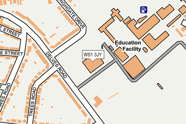 WS1 3JY map - OS OpenMap – Local (Ordnance Survey) WS1 3JY map - OS OpenMap – Local (Ordnance Survey)