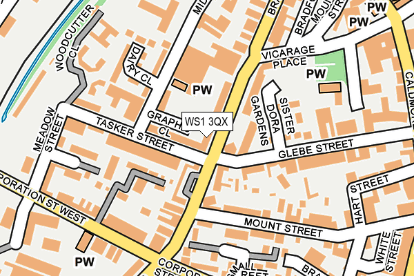 WS1 3QX map - OS OpenMap – Local (Ordnance Survey) WS1 3QX map - OS OpenMap – Local (Ordnance Survey)