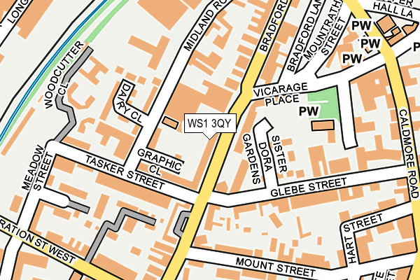 WS1 3QY map - OS OpenMap – Local (Ordnance Survey) WS1 3QY map - OS OpenMap – Local (Ordnance Survey)