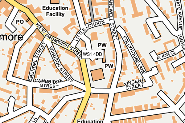 WS1 4DD map - OS OpenMap – Local (Ordnance Survey) WS1 4DD map - OS OpenMap – Local (Ordnance Survey)