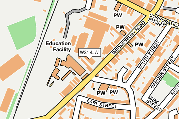 WS1 4JW map - OS OpenMap – Local (Ordnance Survey) WS1 4JW map - OS OpenMap – Local (Ordnance Survey)