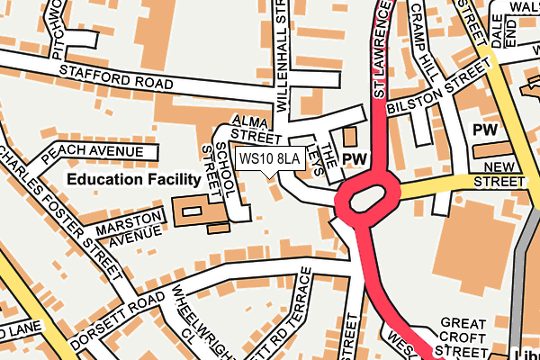 WS10 8LA map - OS OpenMap – Local (Ordnance Survey) WS10 8LA map - OS OpenMap – Local (Ordnance Survey)