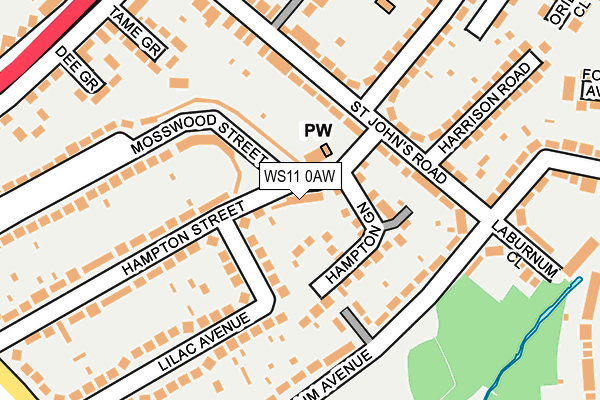 WS11 0AW map - OS OpenMap – Local (Ordnance Survey) WS11 0AW map - OS OpenMap – Local (Ordnance Survey)