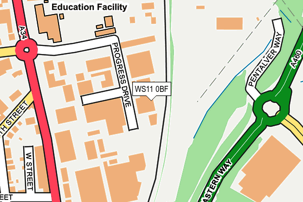 WS11 0BF map - OS OpenMap – Local (Ordnance Survey) WS11 0BF map - OS OpenMap – Local (Ordnance Survey)