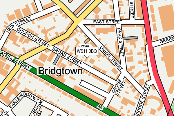 WS11 0BQ map - OS OpenMap – Local (Ordnance Survey)