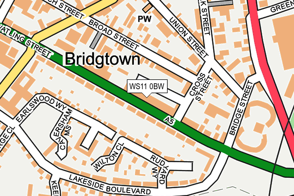 WS11 0BW map - OS OpenMap – Local (Ordnance Survey) WS11 0BW map - OS OpenMap – Local (Ordnance Survey)