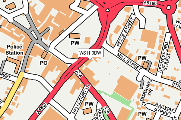 WS11 0DW map - OS OpenMap – Local (Ordnance Survey) WS11 0DW map - OS OpenMap – Local (Ordnance Survey)